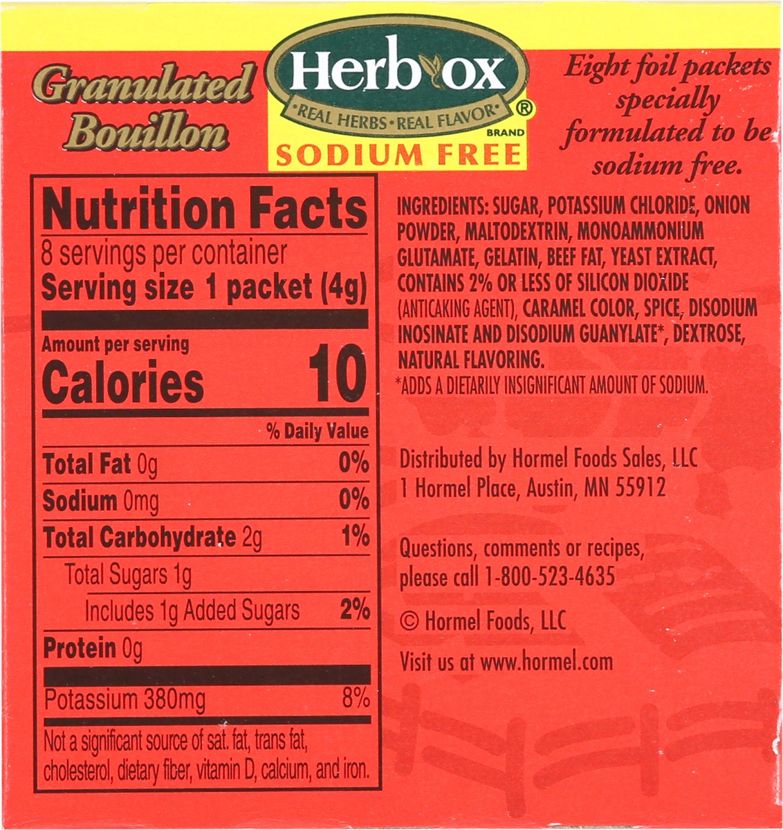 slide 5 of 9, Herb-Ox Sodium Free Beef Flavor Granulated Bouillon 8 ea Box, 8 ct