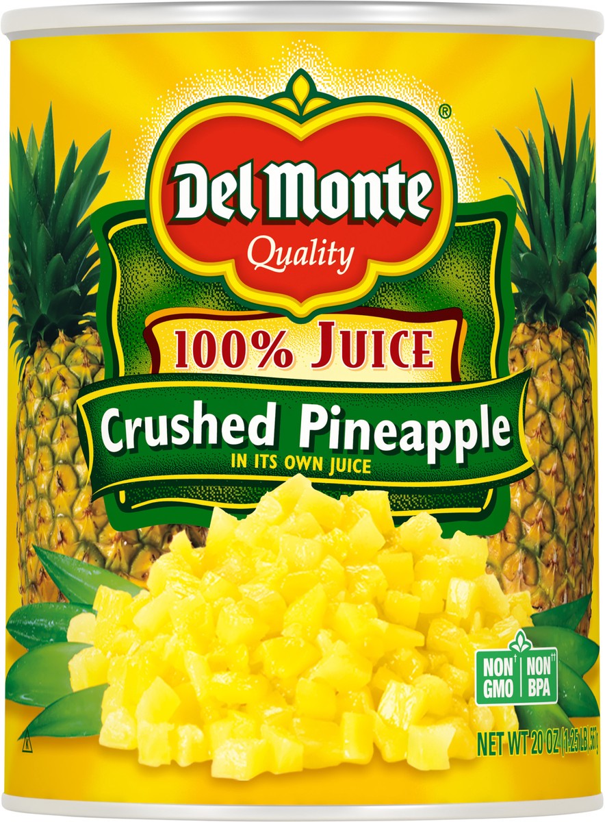 slide 2 of 5, Del Monte 100% Juice Crushed Pineapple 20 oz Can, 20 oz