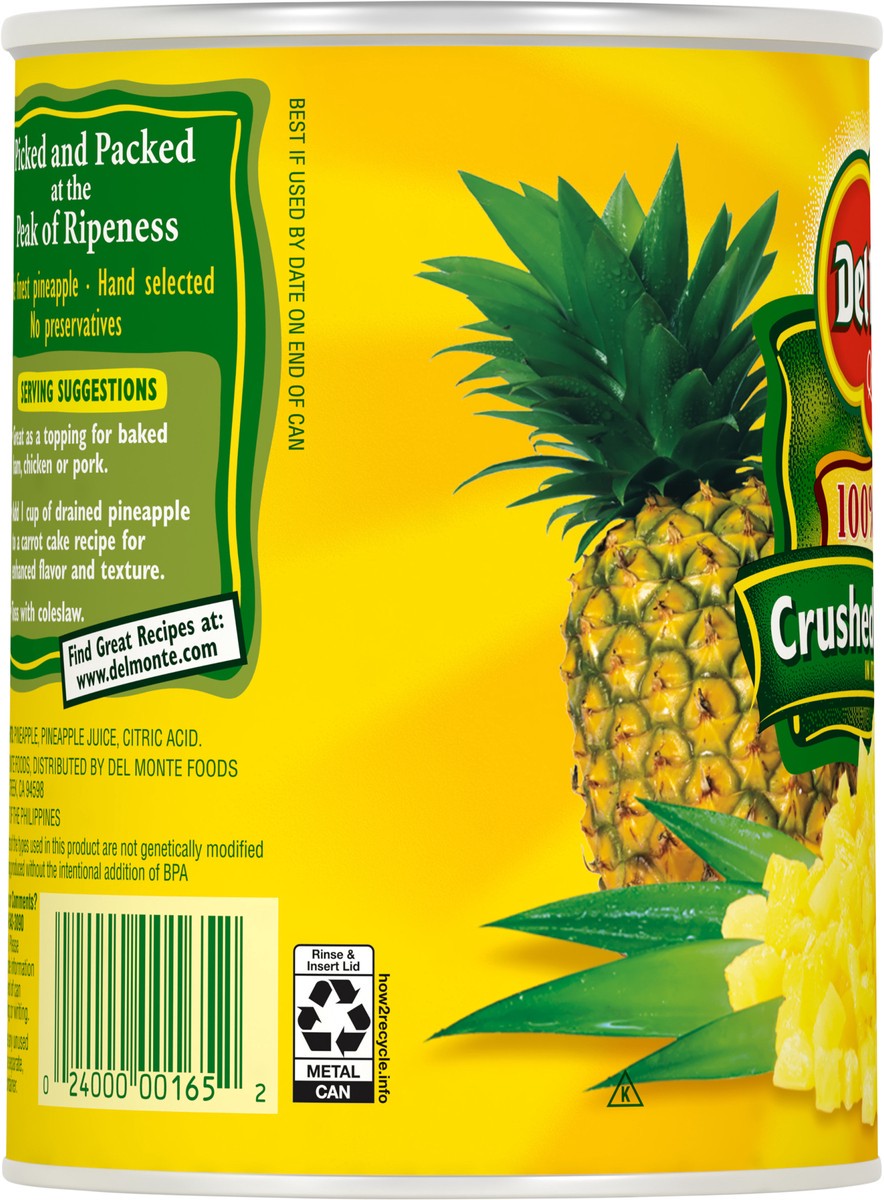 slide 5 of 5, Del Monte 100% Juice Crushed Pineapple 20 oz Can, 20 oz