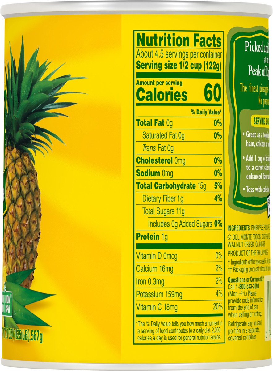 slide 4 of 5, Del Monte 100% Juice Crushed Pineapple 20 oz Can, 20 oz