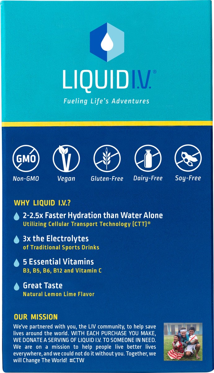 slide 4 of 10, Liquid I.V. Hydration Multiplier Electrolyte Powder Packet Drink Mix, Lemon Lime- 3.38 oz, 6 ct