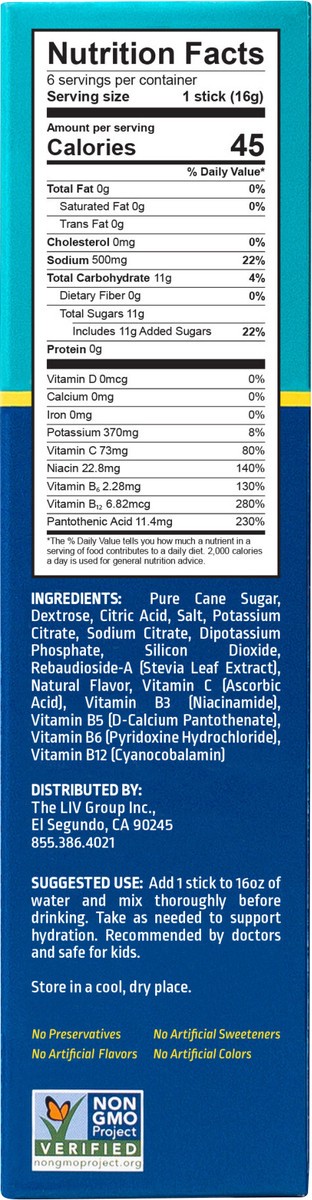 slide 5 of 10, Liquid I.V. Hydration Multiplier Electrolyte Powder Packet Drink Mix, Lemon Lime- 3.38 oz, 6 ct