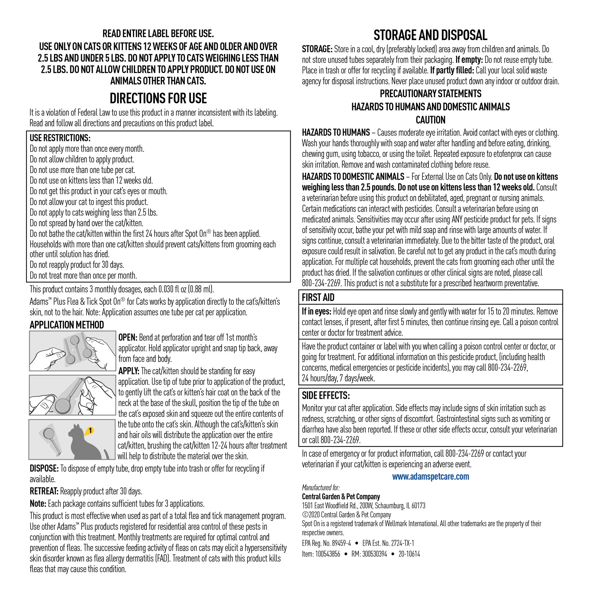 slide 6 of 8, Adams Flea And Tick Cats Under 5Lb, 1 ct