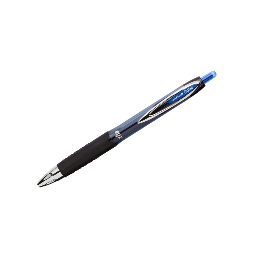 slide 5 of 7, uni-ball Signo Gel 207 Retractable Gel Pens, Medium Point, 0.7 Mm, Clear Barrel, Blue Ink, Pack Of 4, 4 ct