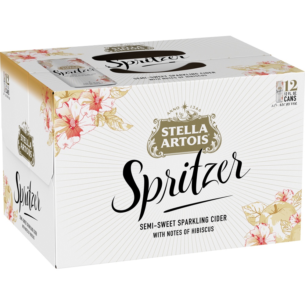 slide 2 of 2, Stella Artois Spritzer Semi-Sweet Sparkling Dry Cider, 3.5% ABV, 12 ct; 12 oz