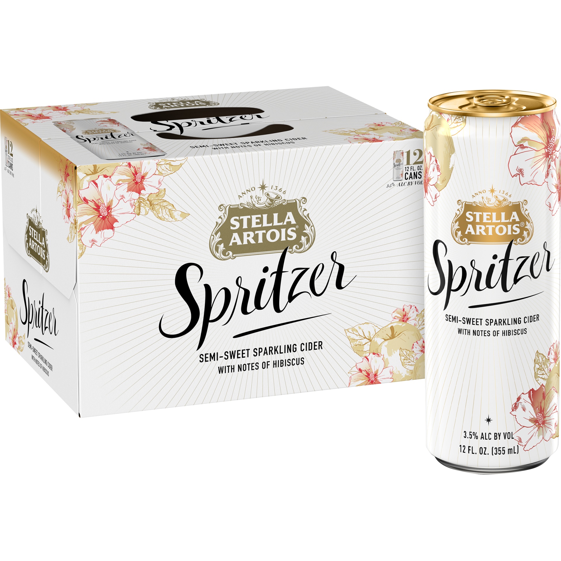 slide 1 of 2, Stella Artois Spritzer Semi-Sweet Sparkling Dry Cider, 3.5% ABV, 12 ct; 12 oz