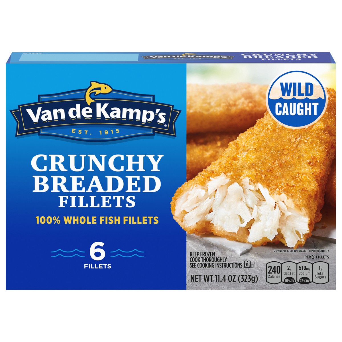 slide 1 of 5, Van de Kamp's 100% Whole Crunchy Breaded Fish Fillets 6 ea, 6 ct