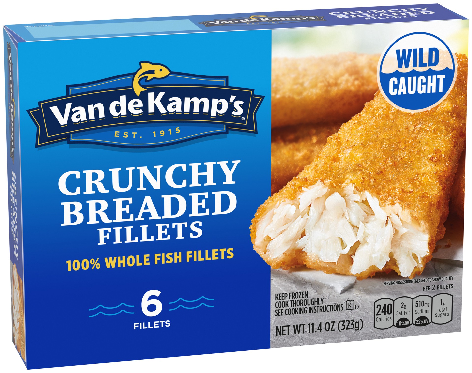 slide 3 of 5, Van de Kamp's 100% Whole Crunchy Breaded Fish Fillets 6 ea, 6 ct