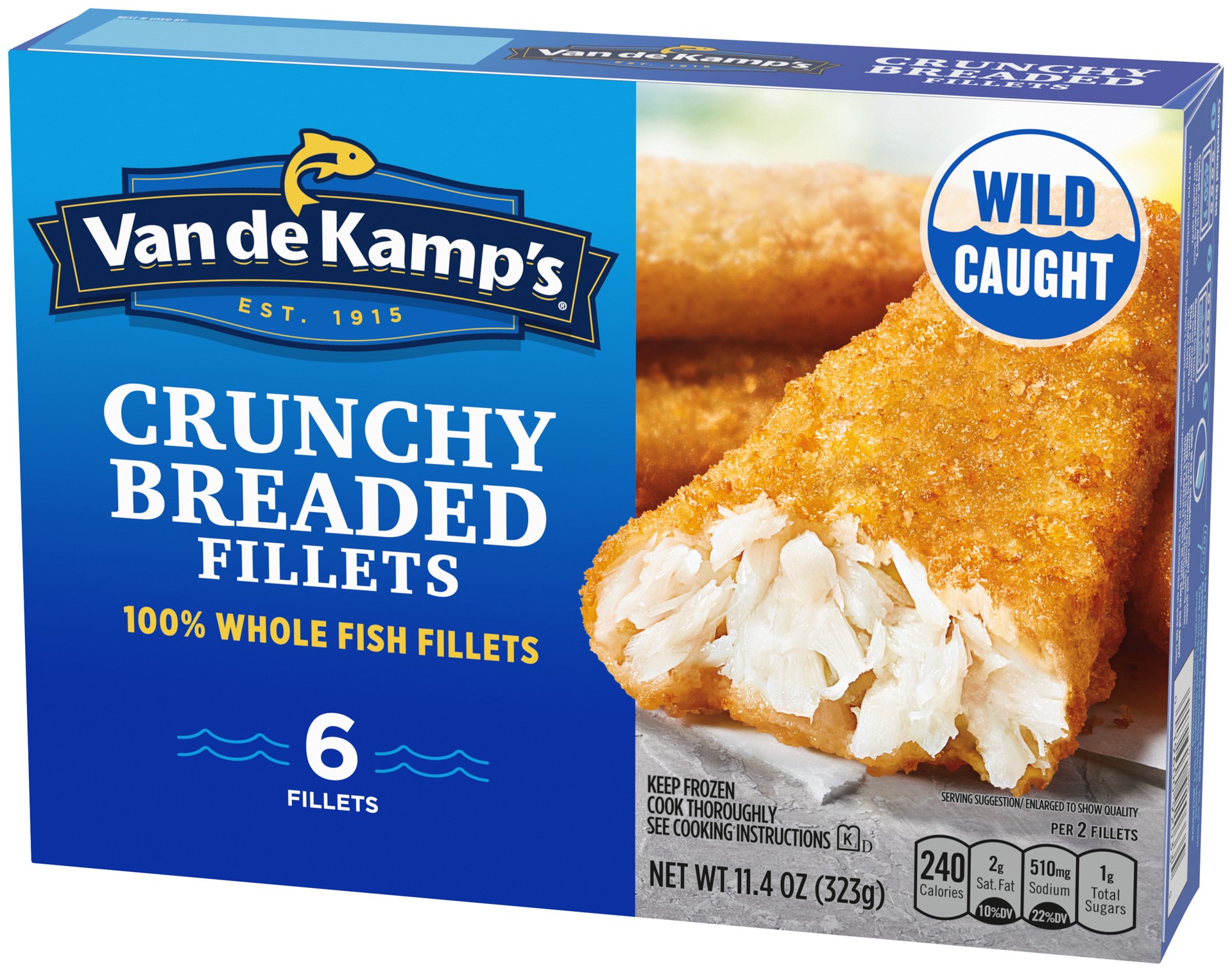 slide 5 of 5, Van de Kamp's 100% Whole Crunchy Breaded Fish Fillets 6 ea, 6 ct