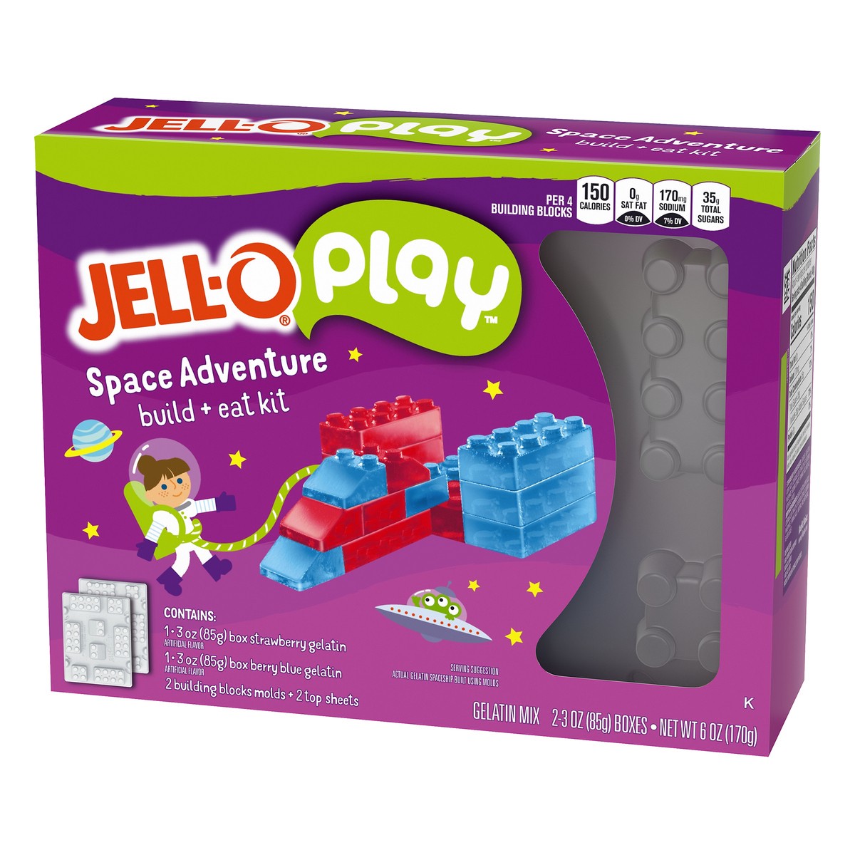 slide 5 of 11, Jell-O Play Space Adventure Build + Eat Kit, 6 oz Box, 6 oz