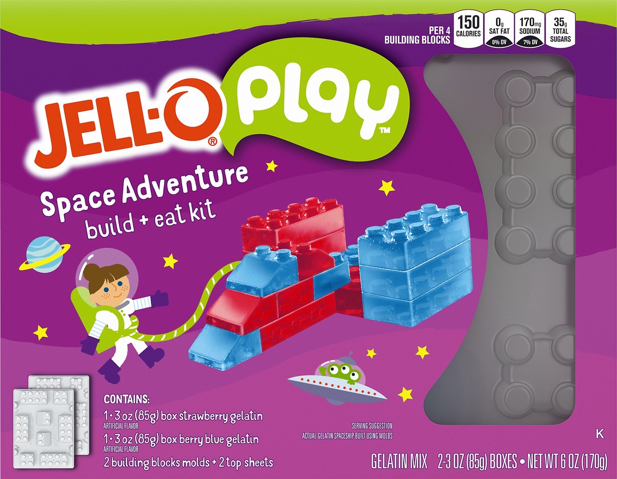 slide 1 of 11, Jell-O Play Space Adventure Build + Eat Kit, 6 oz Box, 6 oz