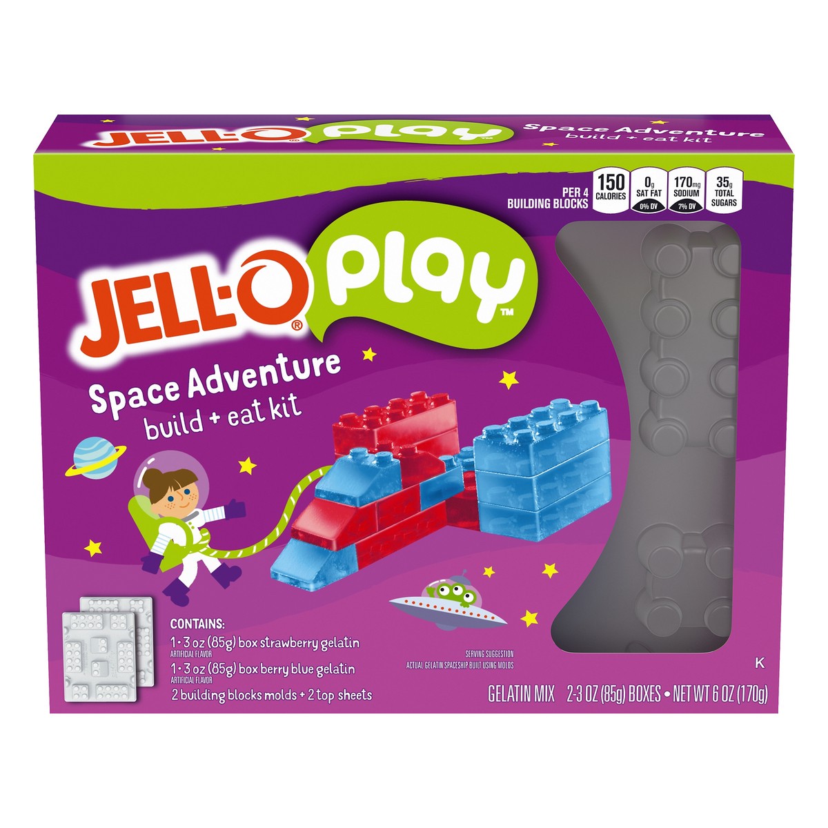 slide 11 of 11, Jell-O Play Space Adventure Build + Eat Kit, 6 oz Box, 6 oz