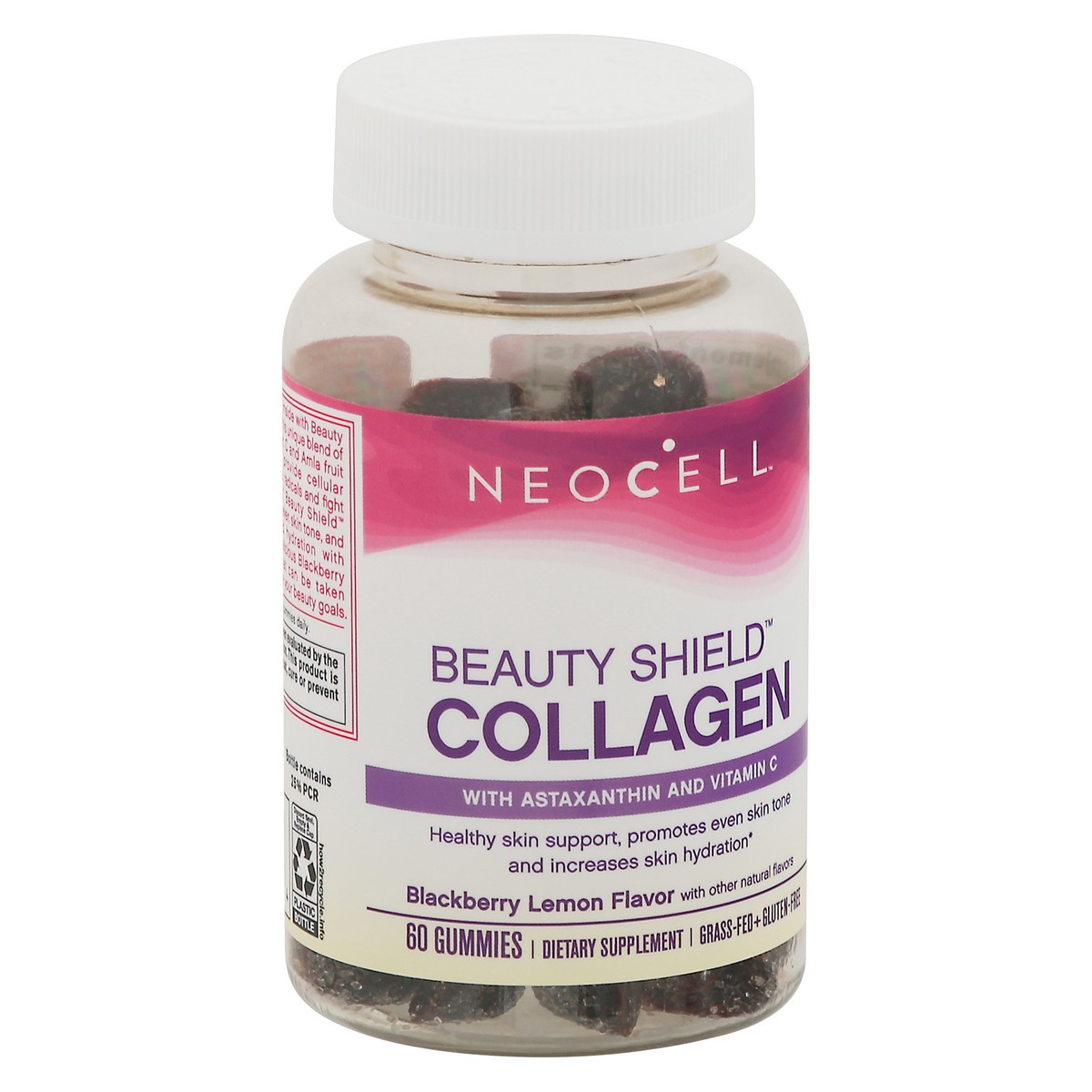 slide 5 of 9, NeoCell Beauty Shield Collagen Gummies with Astaxanthin and Vitamin C, Blackberry Lemon, Gummies, 60 Count, 1 Bottle, 60 ct