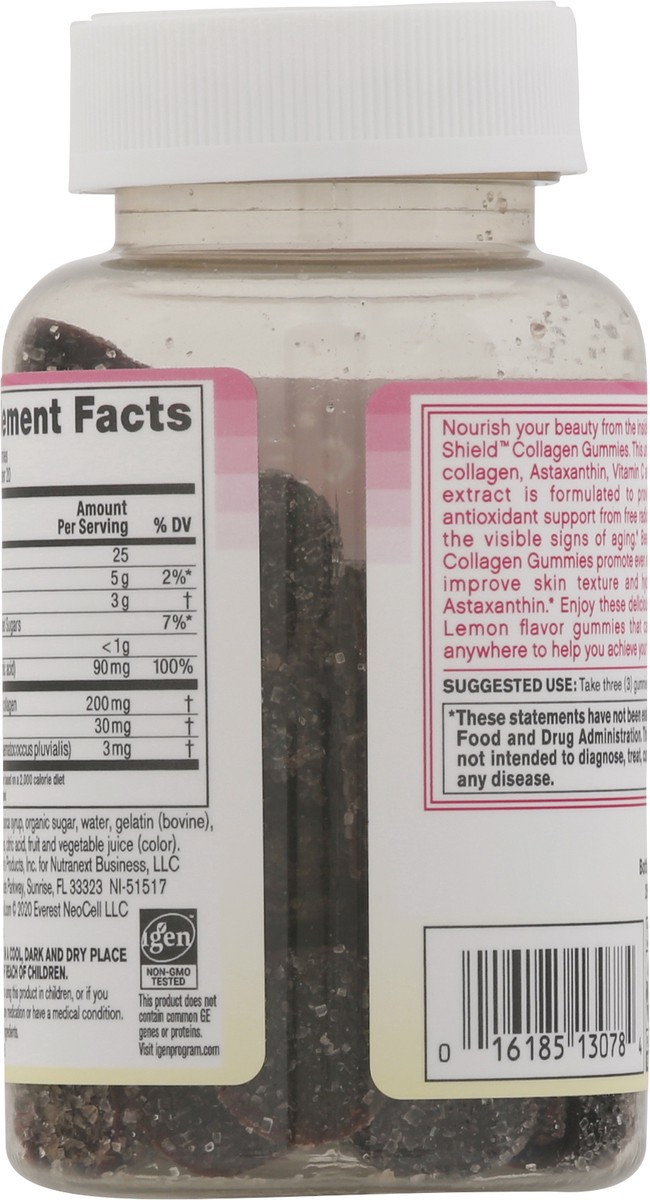 slide 3 of 9, NeoCell Beauty Shield Collagen Gummies with Astaxanthin and Vitamin C, Blackberry Lemon, Gummies, 60 Count, 1 Bottle, 60 ct