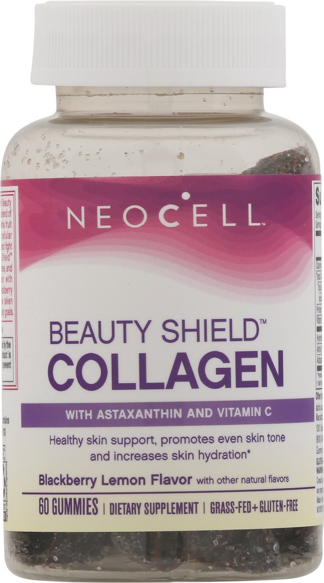 slide 8 of 9, NeoCell Beauty Shield Collagen Gummies with Astaxanthin and Vitamin C, Blackberry Lemon, Gummies, 60 Count, 1 Bottle, 60 ct