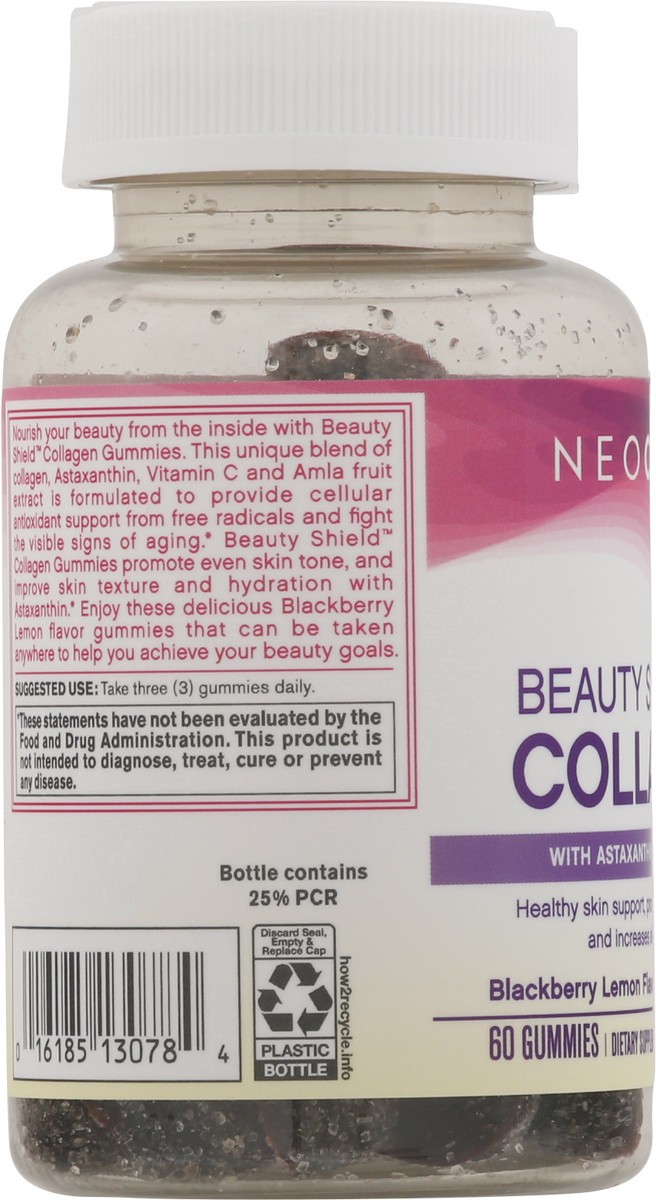 slide 6 of 9, NeoCell Beauty Shield Collagen Gummies with Astaxanthin and Vitamin C, Blackberry Lemon, Gummies, 60 Count, 1 Bottle, 60 ct