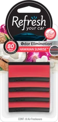 Refresh Your Car! Hawaiian Sunrise Contour Vent Stick Air Fresener 4-Pack