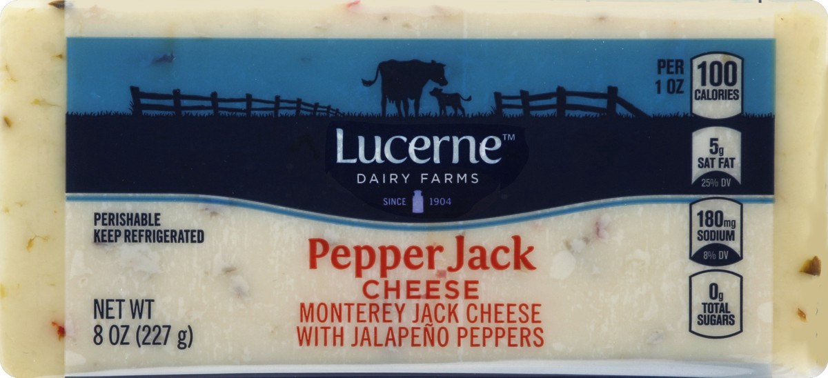 slide 2 of 5, Lucerne Dairy Farms Lucerne Cheese Pepper Jack, 8 oz