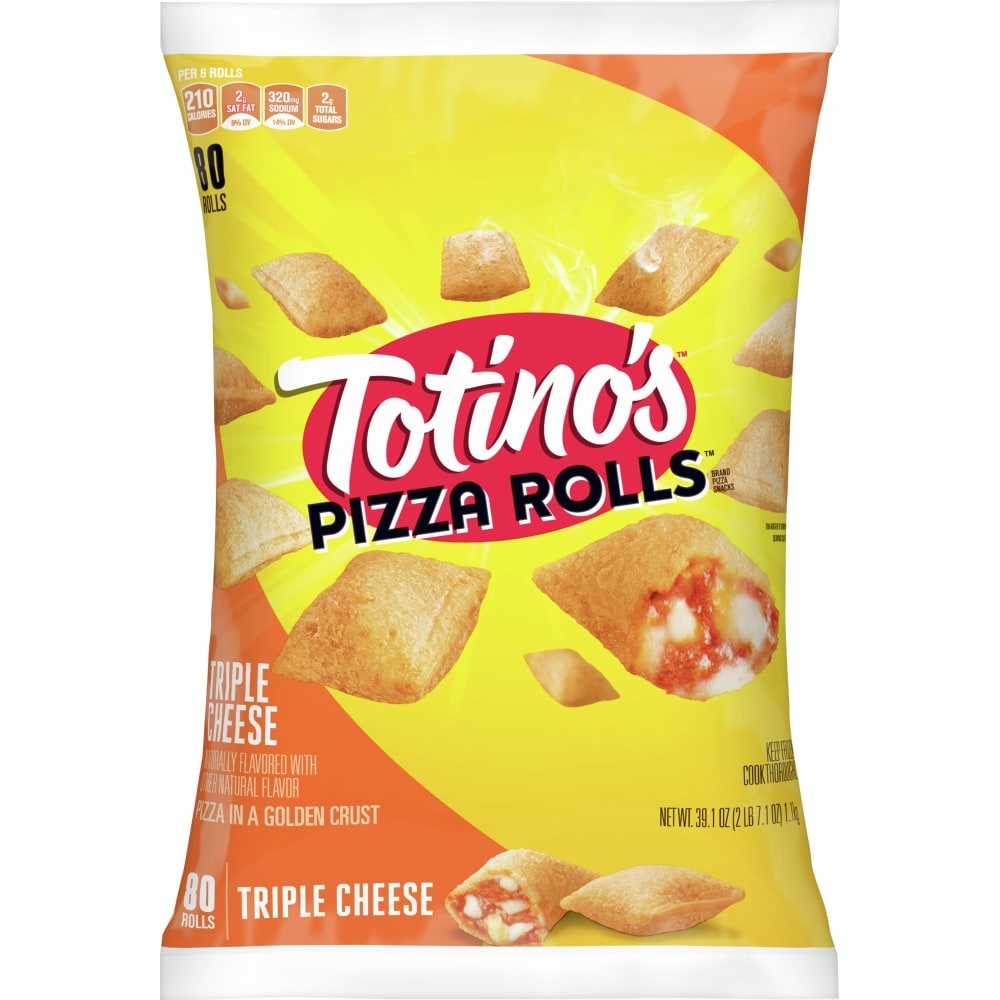 slide 1 of 1, Totino's Totinos Triple Cheese Frozen Pizza Rolls, 39.1 oz