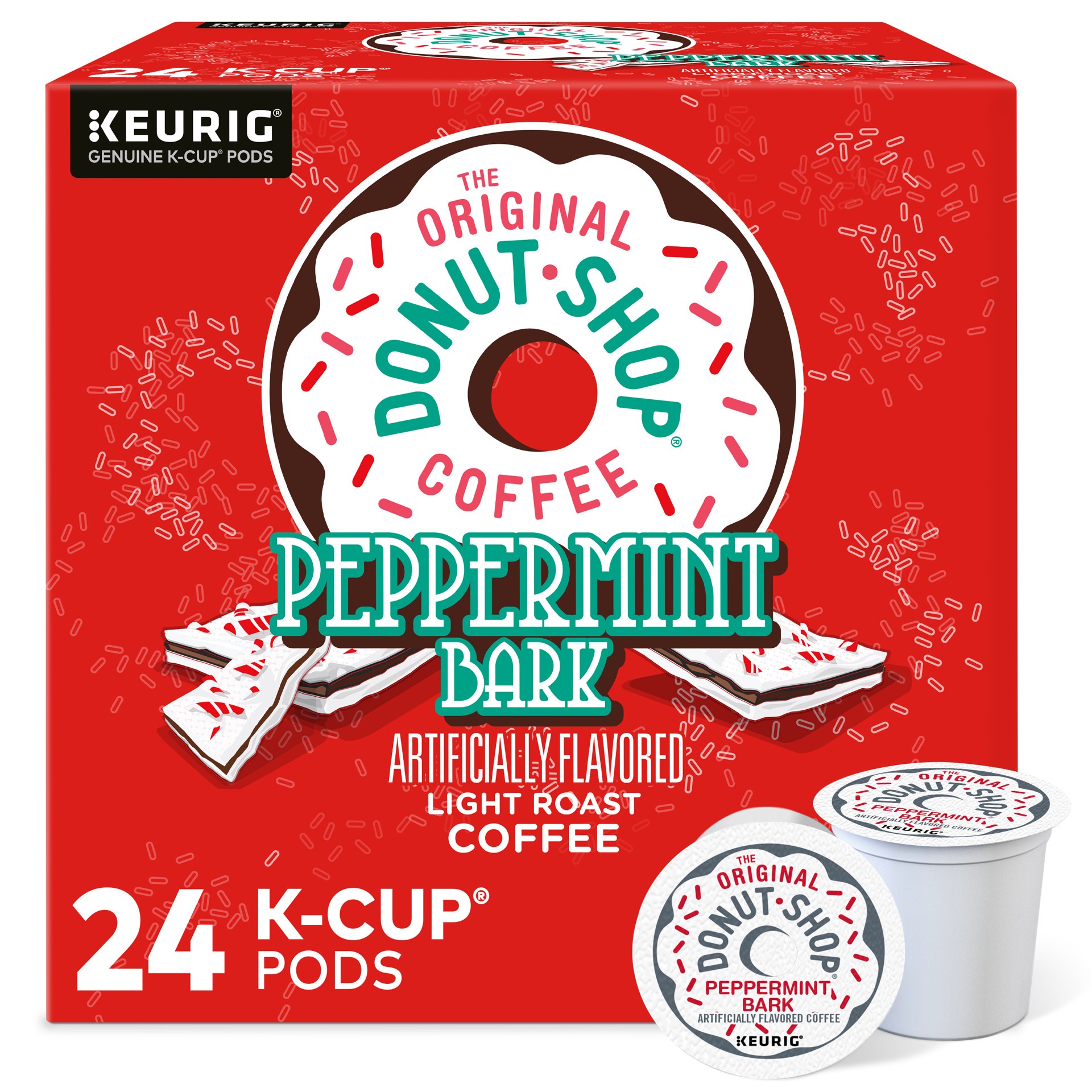 slide 1 of 8, The Original Donut Shop Peppermint Bark Keurig Single-Serve K-Cup Pods, Light Roast Coffee- 24 ct, 24 ct