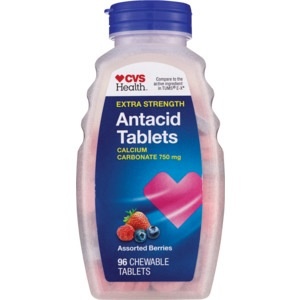 slide 1 of 1, CVS Health Antacid Tablets Extra Strength Assorted Berries, 96 ct