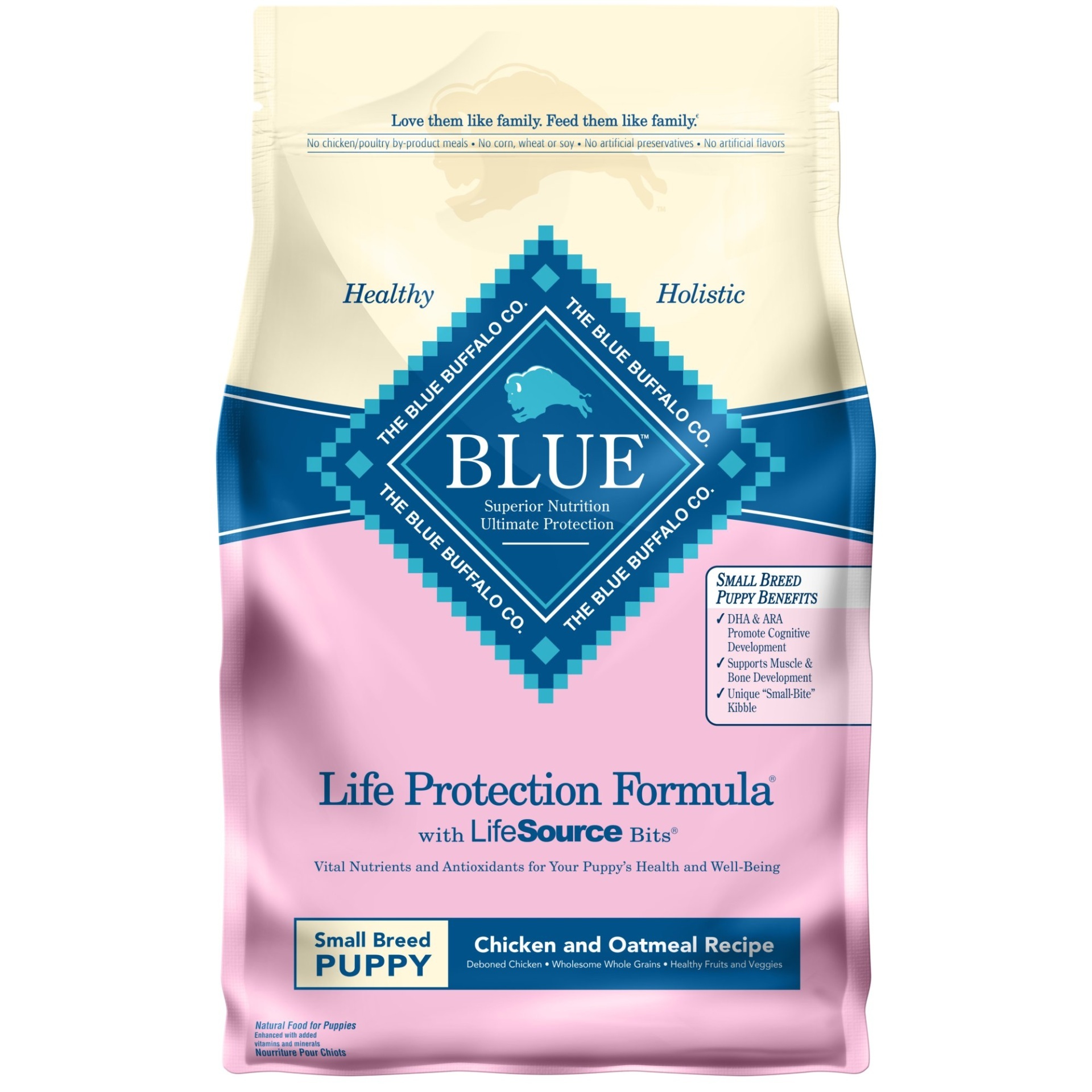 slide 1 of 1, Blue Buffalo Blue Life Protection Formula Small Breed Puppy Chicken & Oatmeal Recipe Dry Dog Food, 6 lb