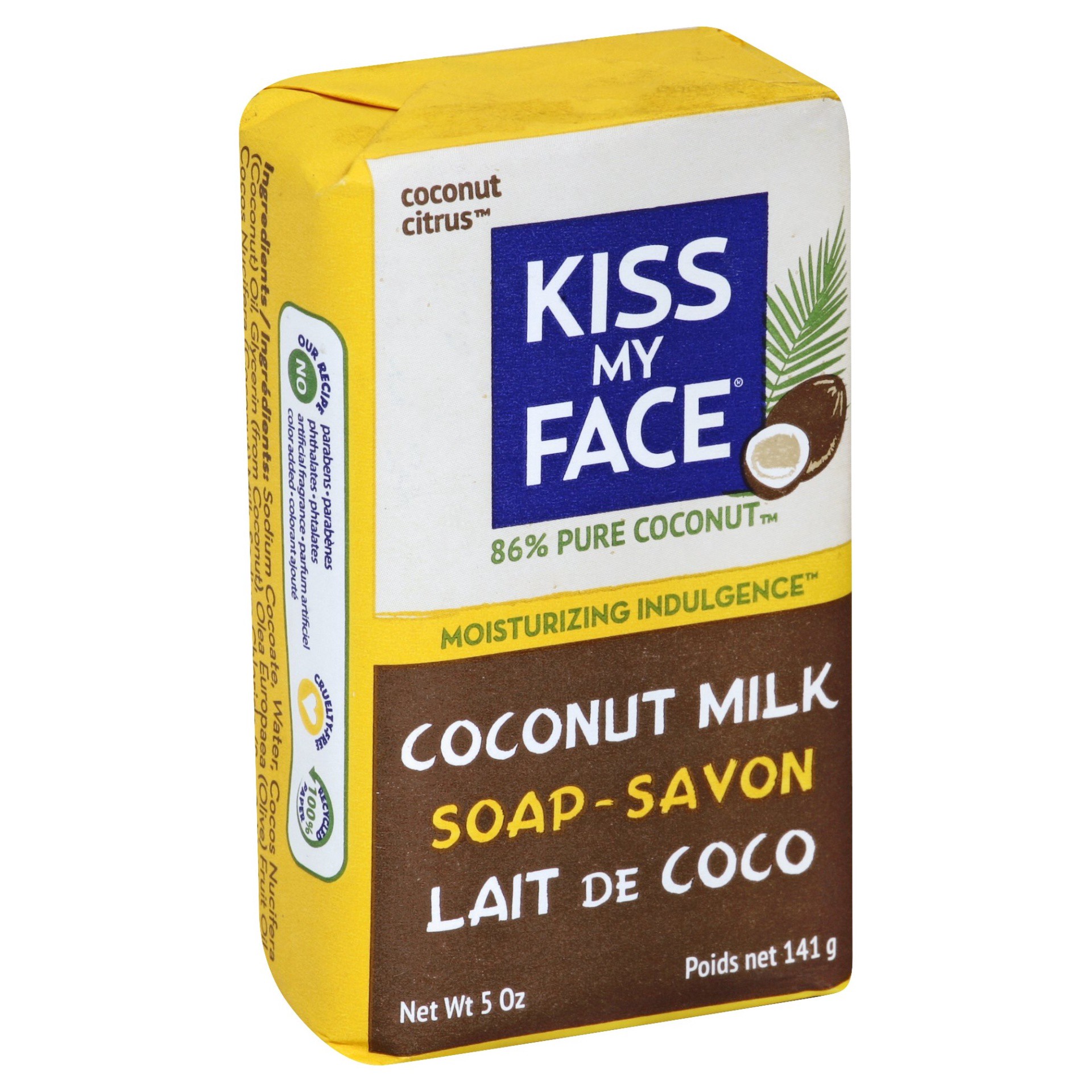 slide 1 of 5, Kiss My Face Coconut Milk Bar Soap, 5 oz