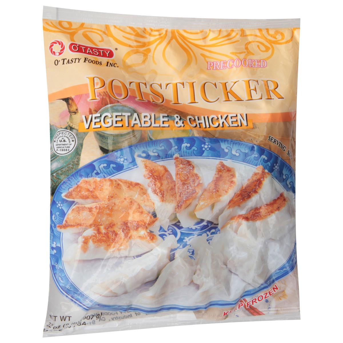 slide 2 of 9, O Tasty Precooked Vegetable & Chicken Potsticker 32 oz, 32 oz