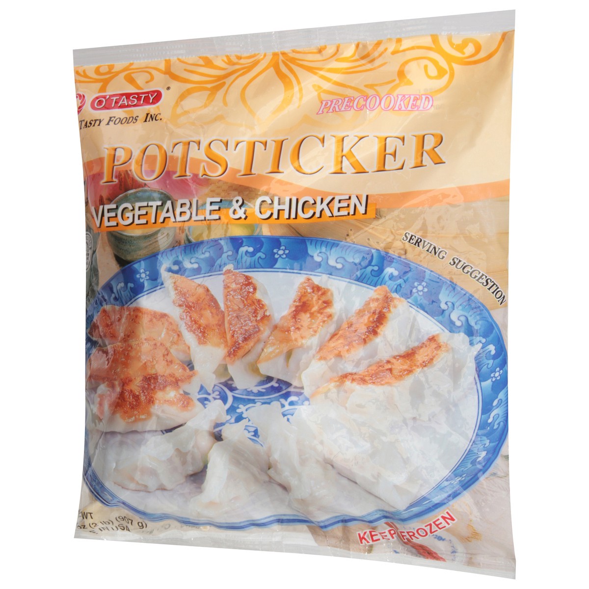 slide 6 of 9, O Tasty Precooked Vegetable & Chicken Potsticker 32 oz, 32 oz