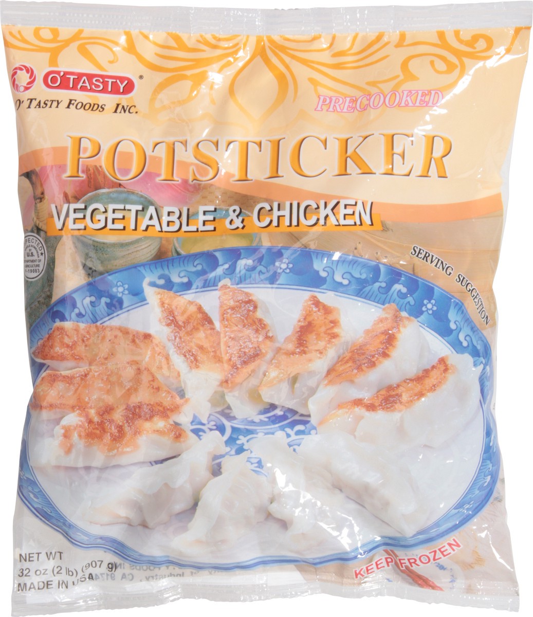 slide 3 of 9, O Tasty Precooked Vegetable & Chicken Potsticker 32 oz, 32 oz