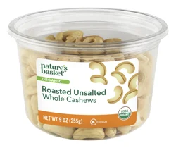 Nature's Basket Natures Basket Cashews, Roasted Unsalted, Whole