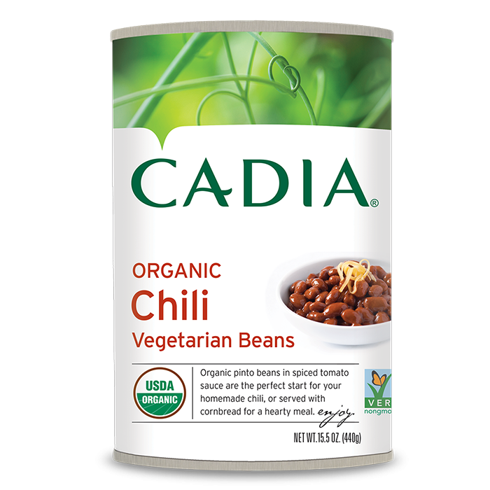 slide 1 of 1, Cadia Organic Chili Vegetarian Beans, 15.5 oz