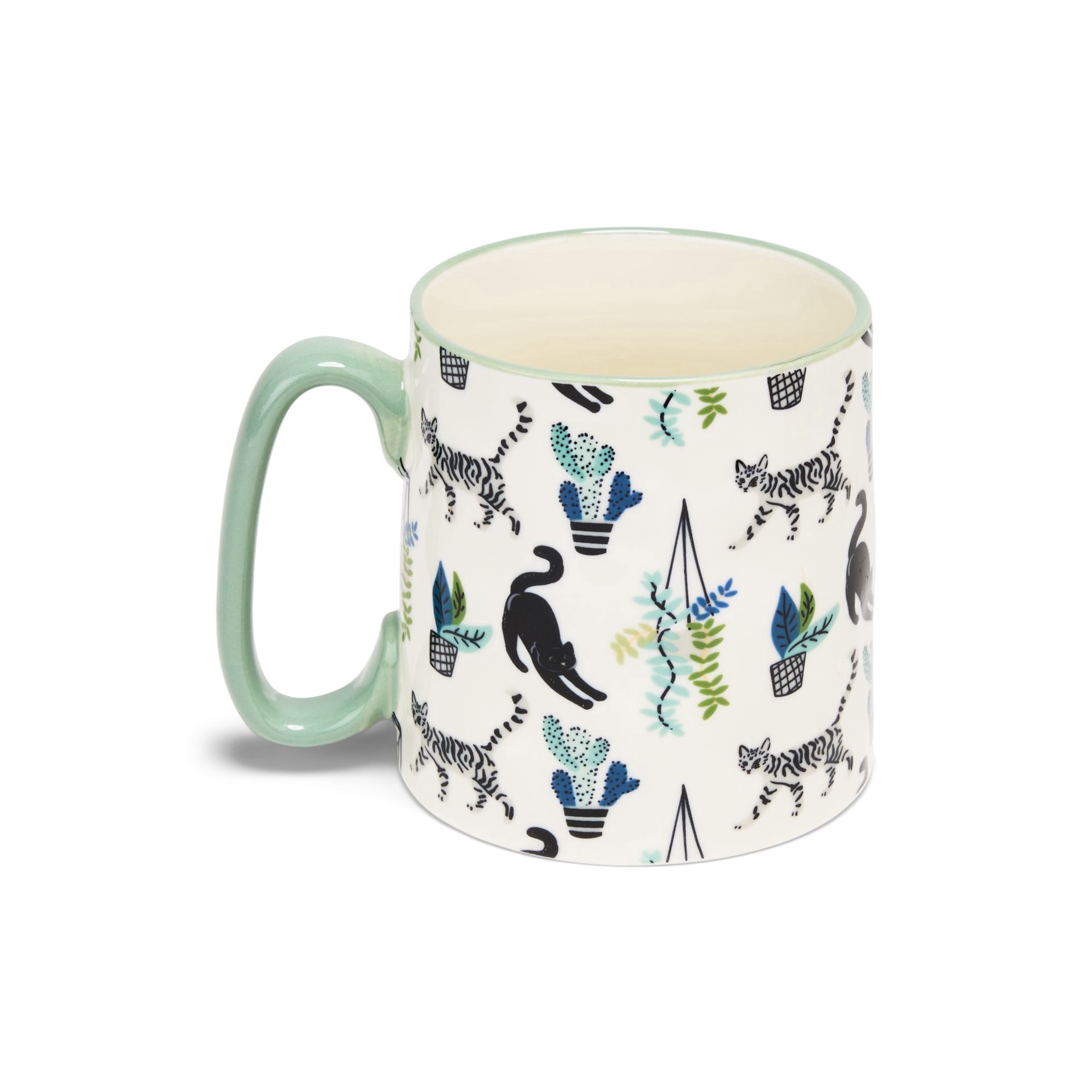 slide 1 of 1, 10 Strawberry Street Bella Cats and Cactus Mug, 1 ct