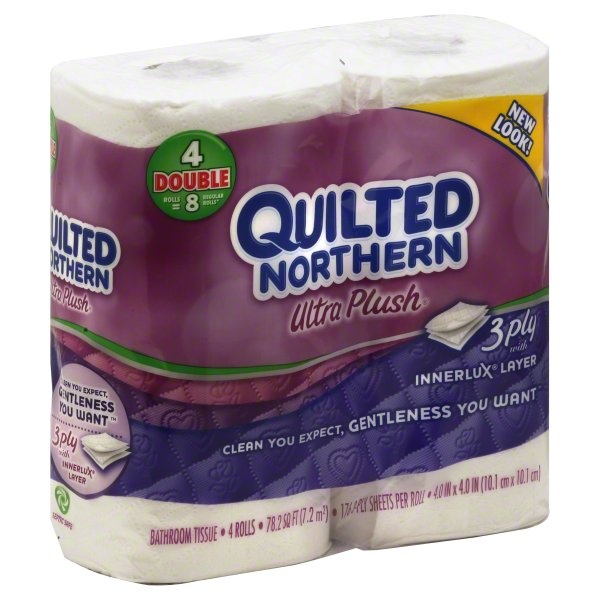 slide 1 of 6, Quilted Northern Bathroom Tissue 4 ea, 4 ct