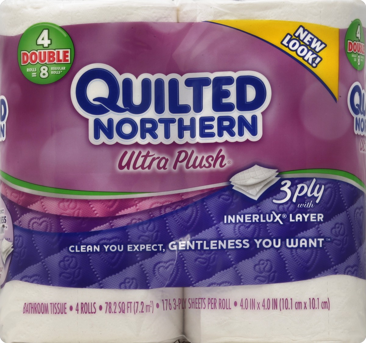 slide 1 of 6, Quilted Northern Bathroom Tissue 4 ea, 4 ct