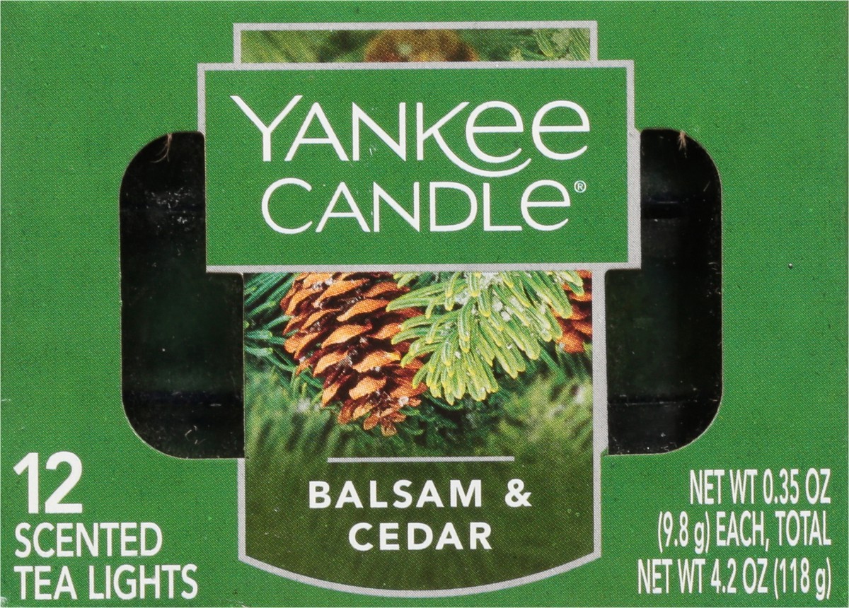 slide 8 of 11, Yankee Candle Balsam & Cedar Scented Tea Lights 12 - 0.35 oz Each, 12 ct