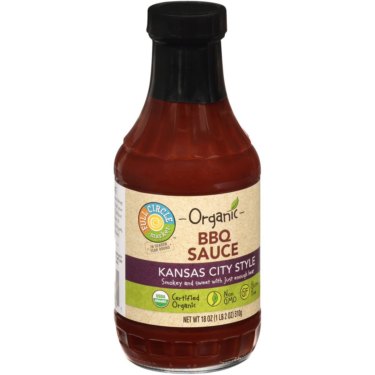 slide 9 of 9, Full Circle Market Kansas City Style Bbq Sauce, 18 oz