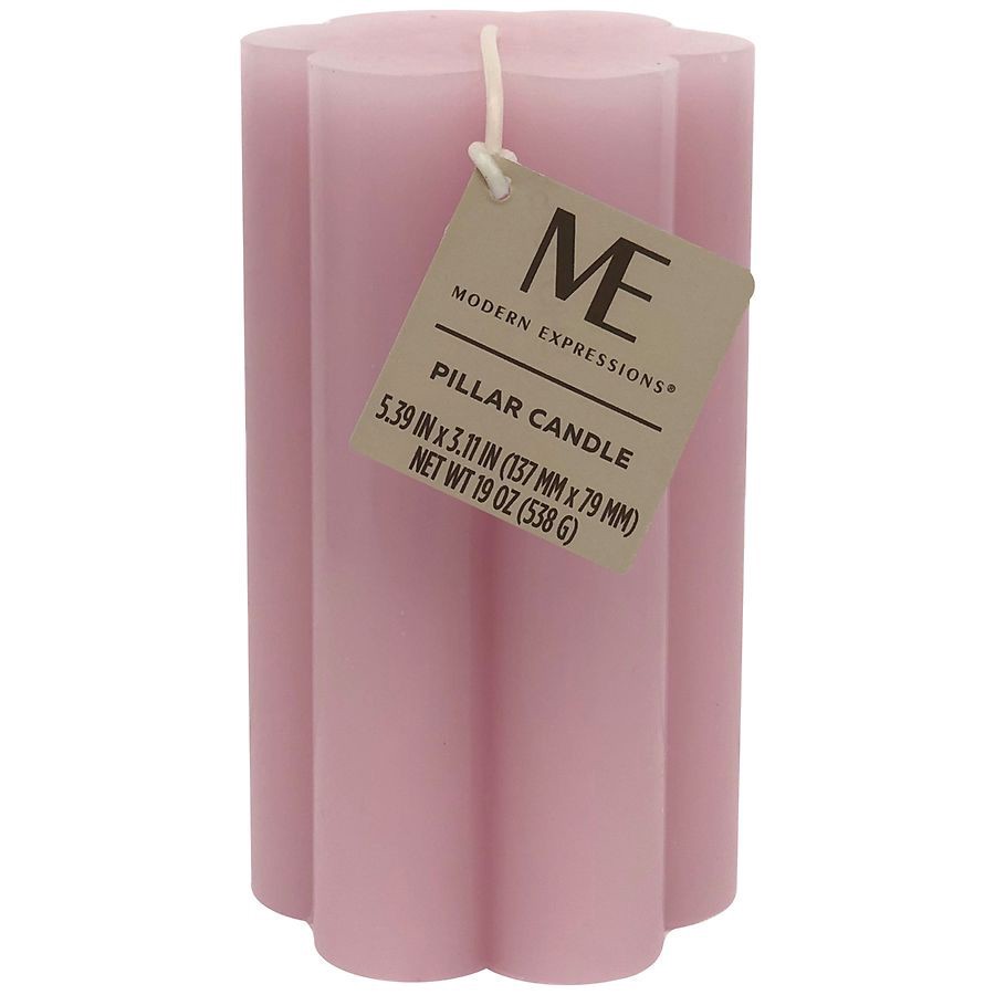 slide 1 of 1, Modern Expressions Tall Flower Pillar Candle, 1 ct