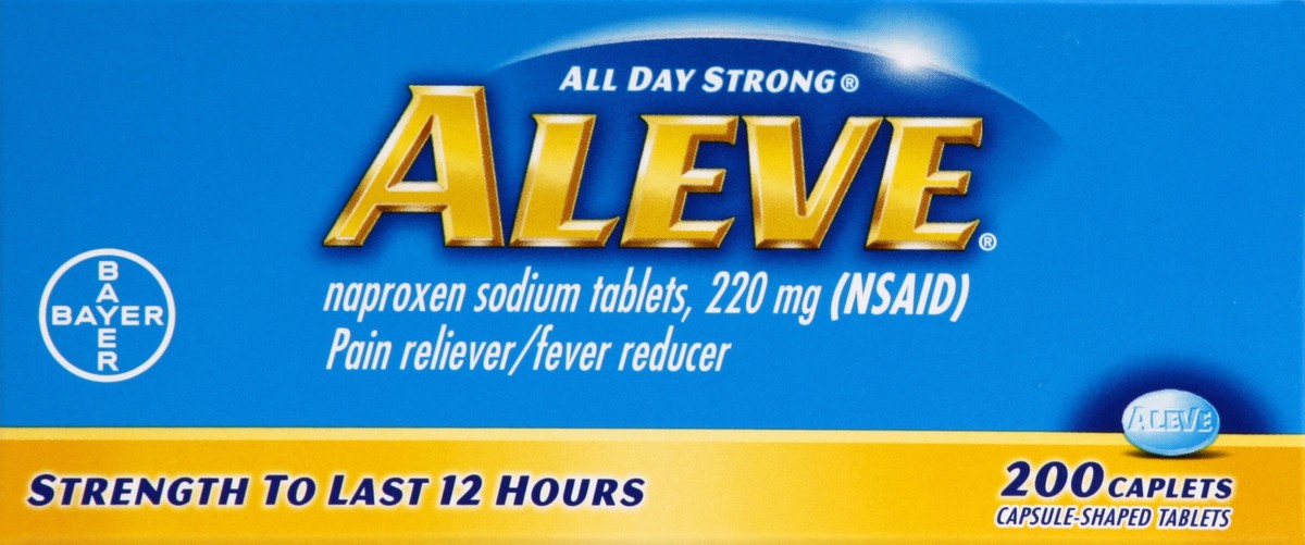 slide 4 of 5, Aleve Pain Reliever & Fever Reducer Caplets - Naproxen Sodium (NSAID), 200 ct