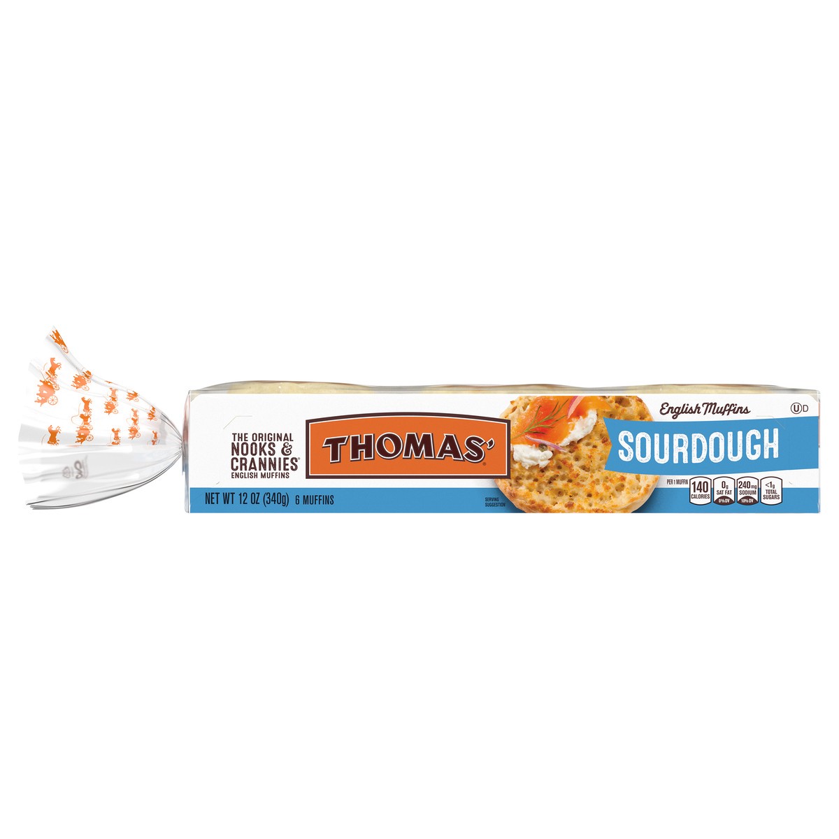 slide 1 of 7, Thomas' Nooks & Crannies Sourdough Plain English Muffins, 6 count, 12 oz, 6 ct; 12 oz