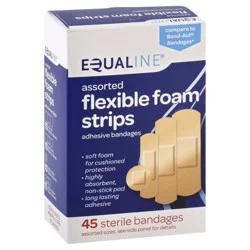 Equaline Assorted Flexible Foam Strips Adhesive Bandages