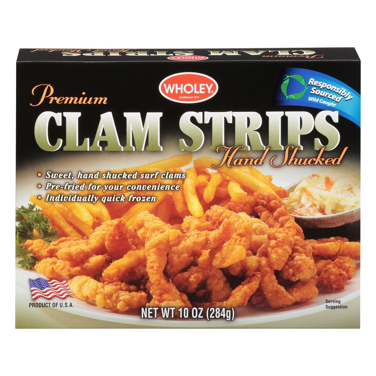 slide 1 of 13, Wholey Crispy Clam Strips, 10 oz