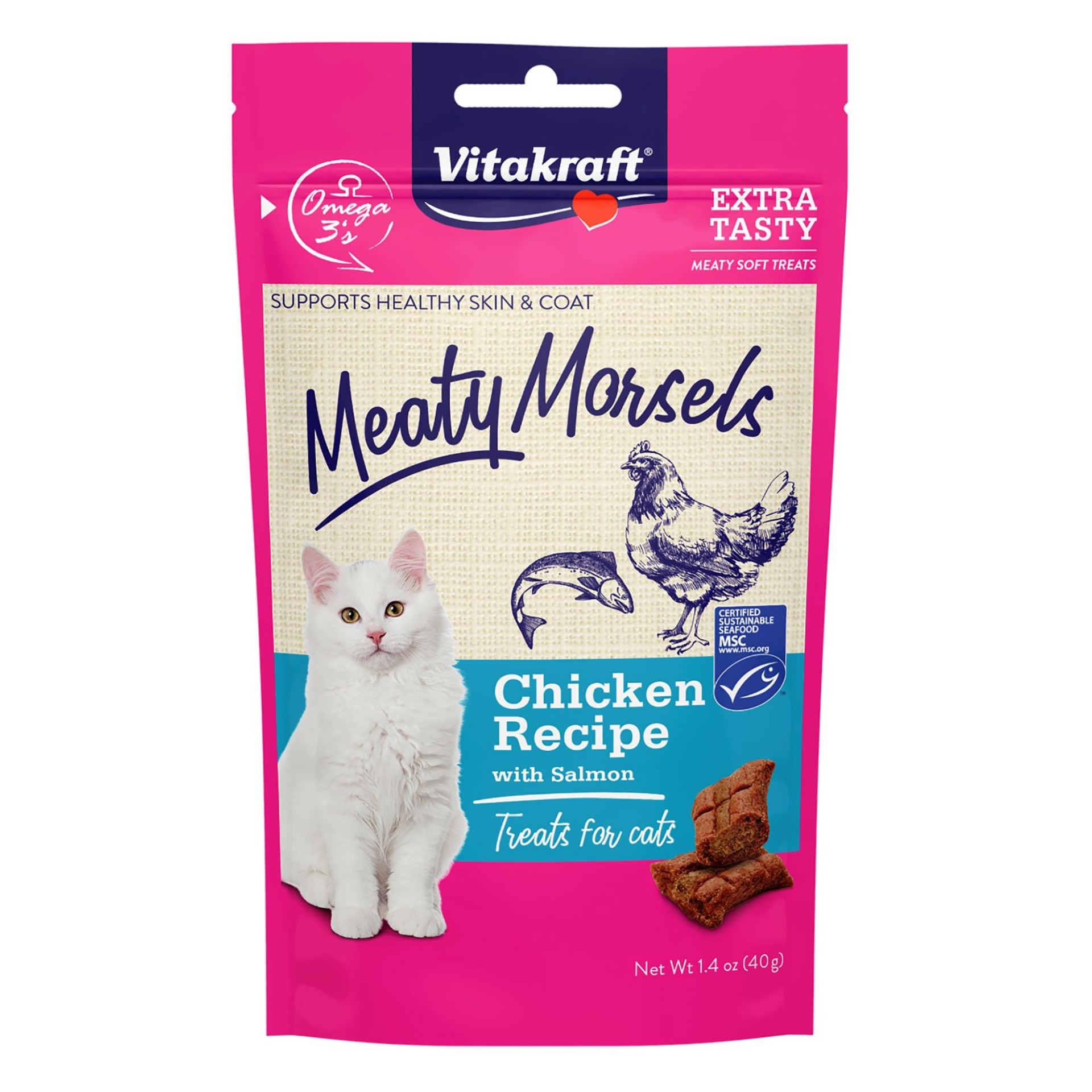 slide 1 of 1, Vitakraft Meaty Morsels Meaty Soft Cat Treats - 1.4 oz, 1.4 oz