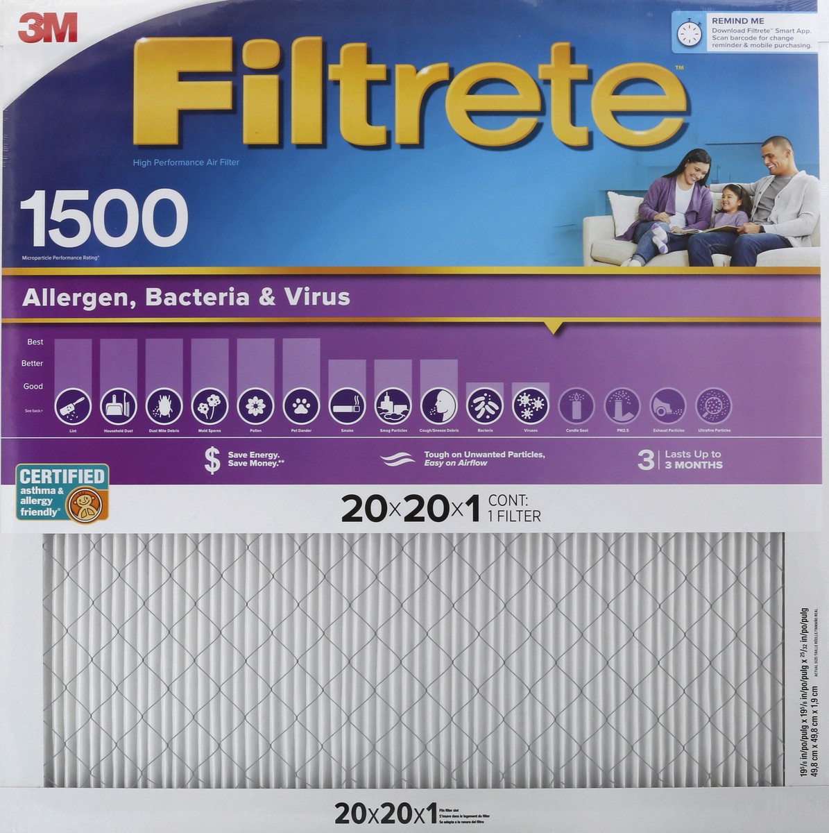 slide 1 of 9, Filtrete High Performance Air Filter 1 ea, 1 ct