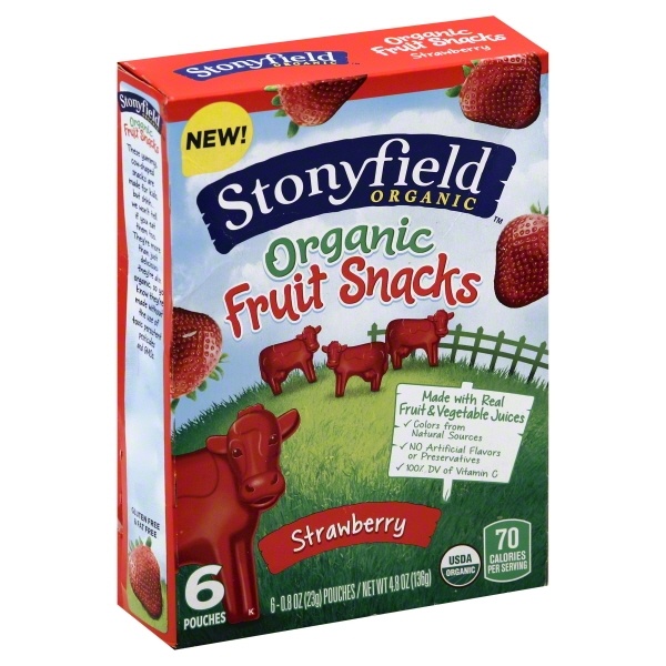 slide 1 of 1, Stonyfield USDA Organic Fruit Snacks - Strawberry, 6 ct