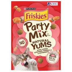 Purina Friskies Natural Cat Treats, Party Mix Natural Yums With Real Salmon and Vitamins, Minerals & Nutrients