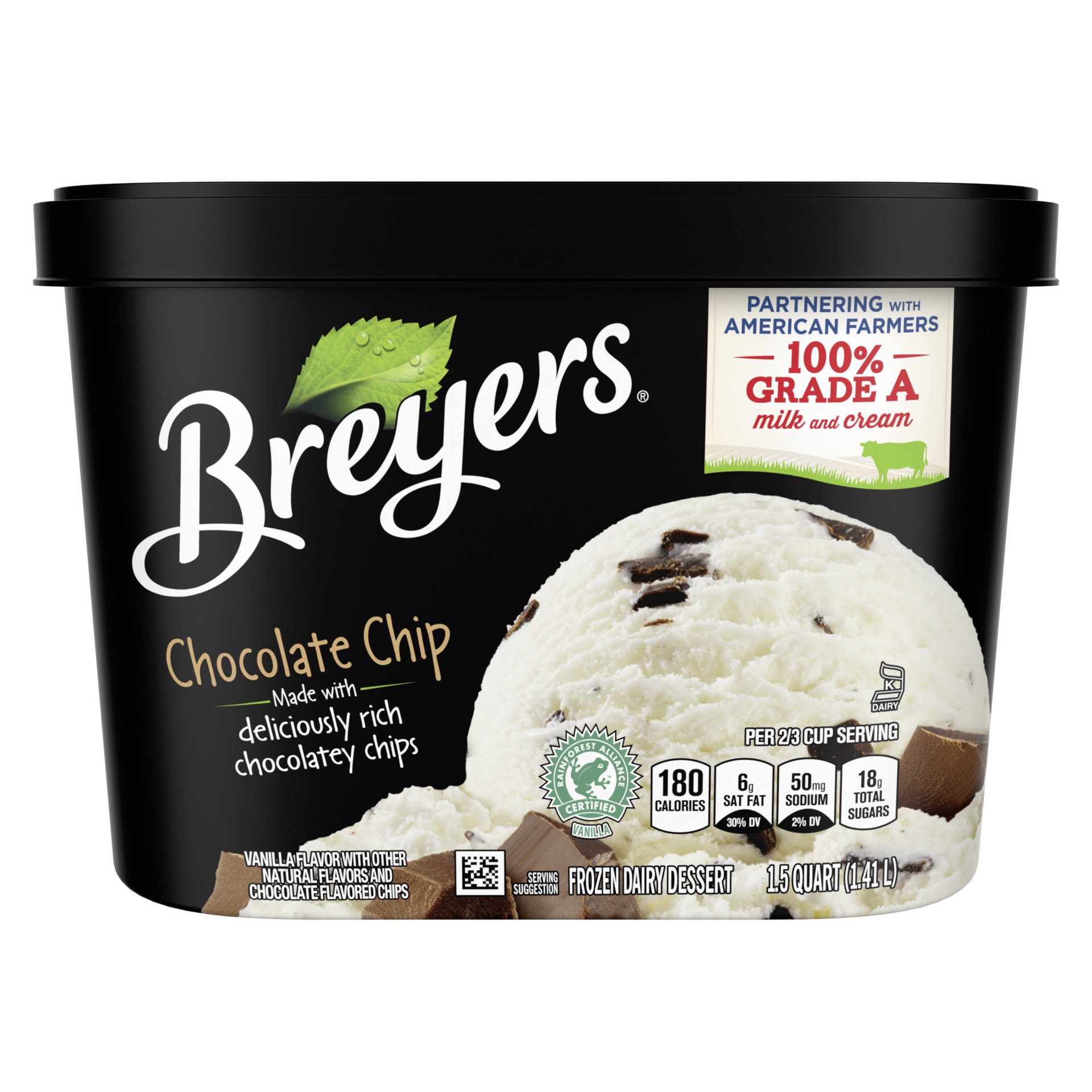 slide 3 of 4, Breyers Frozen Dairy Dessert Chocolate Chip, 48 oz, 48 oz