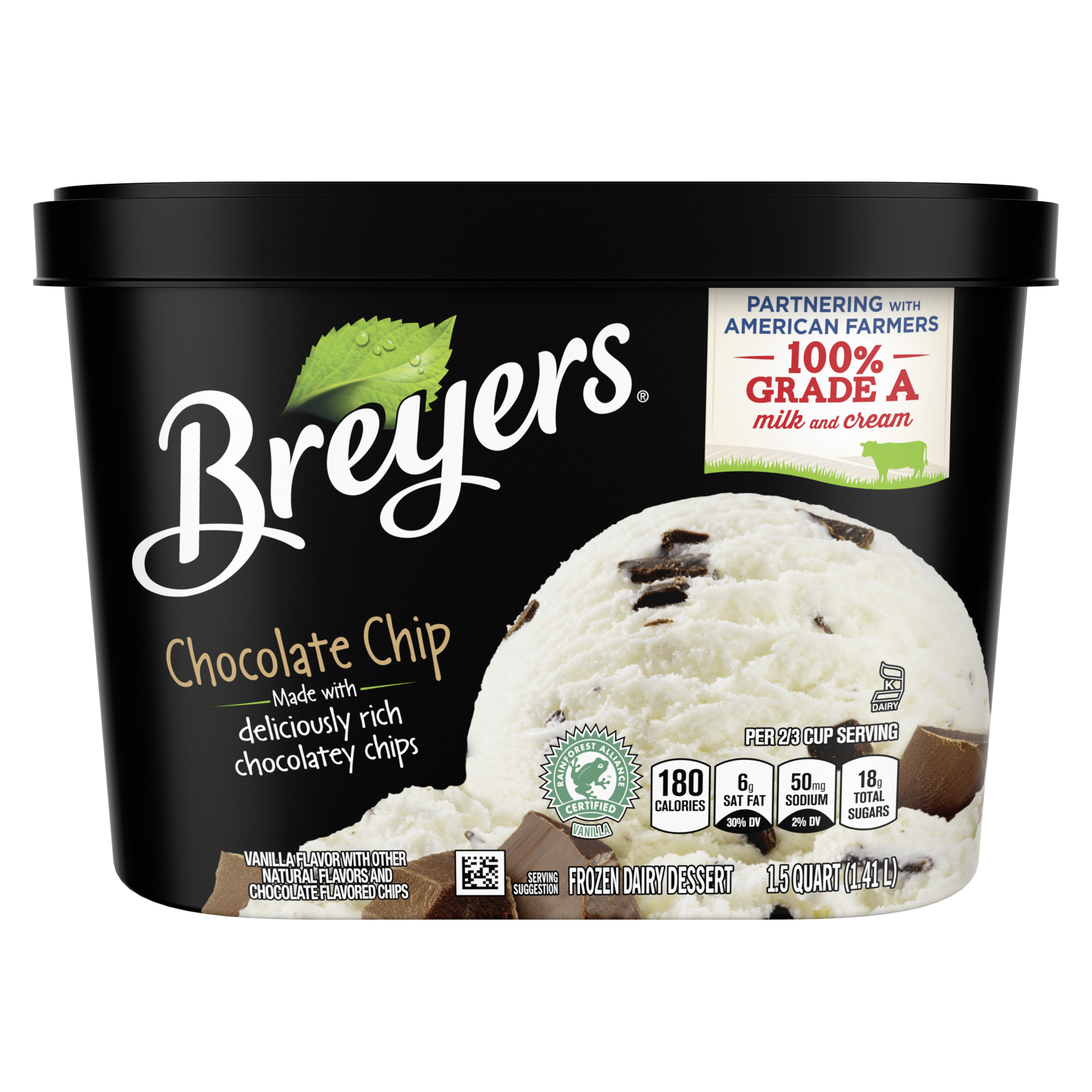 slide 4 of 4, Breyers Frozen Dairy Dessert Chocolate Chip, 48 oz, 48 oz