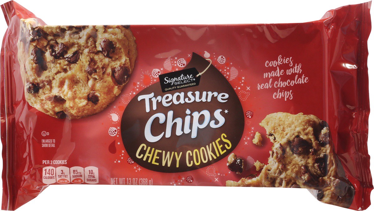 slide 6 of 9, Signature Kitchens Cookies Treasure Chips Chocolate Chewy, 13 oz