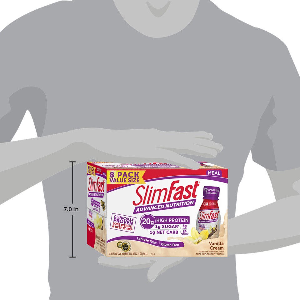 slide 7 of 9, SlimFast Advancement Nutrition Meal Replacement Shake Vanilla Cream, 8 ct; 11 fl oz